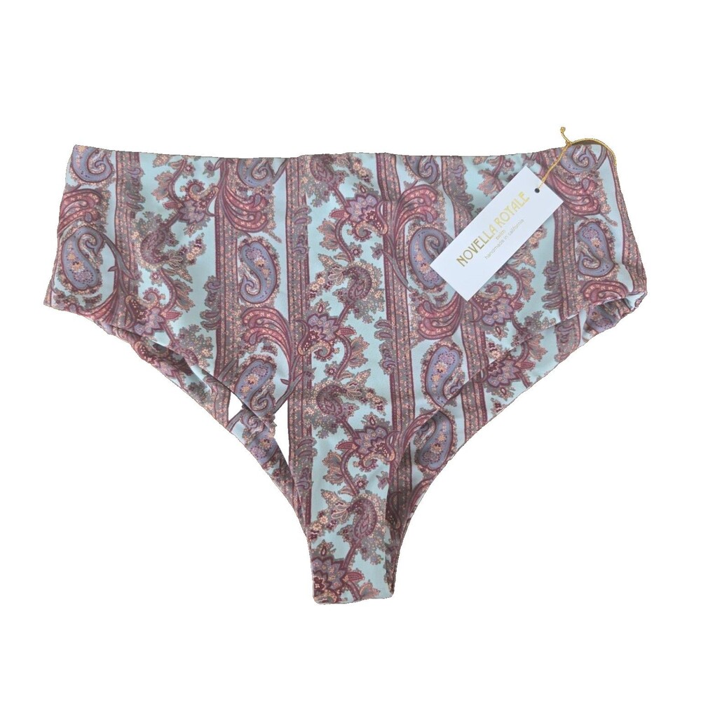 NWT Novella Royale High-Waisted Bikini Bottom XL Paisley Boho Free People USA